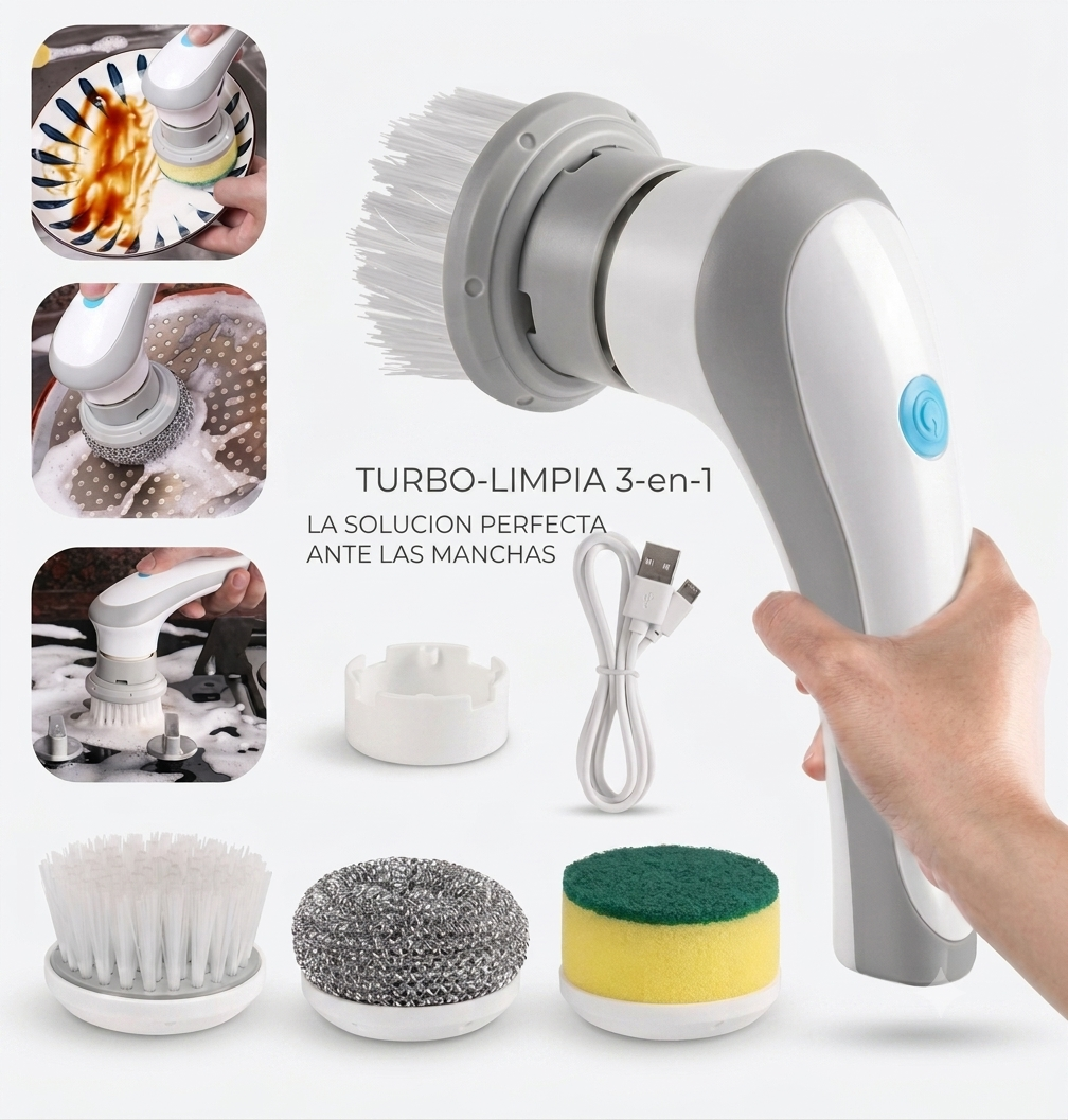 TurboLimpia - Cepillo de Limpieza Portátil Recargable