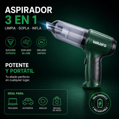 TurboVac- Aspirador Portátil 3 en 1